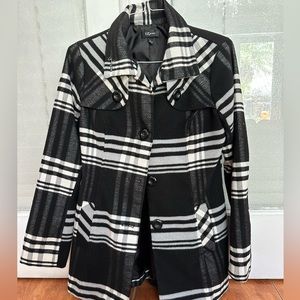 Women coat Checks Double Breasted Notched Lapel Winter Long Plaids Trenc…